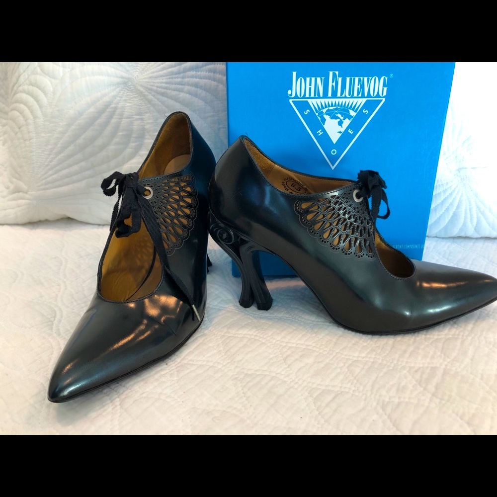 John Fluevog famous flying heal celestial black